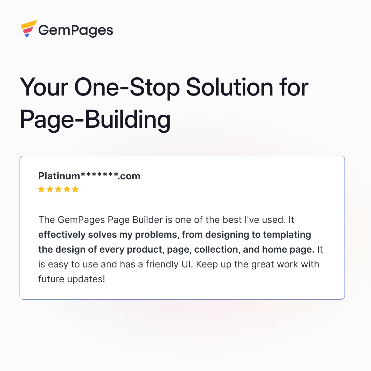 gempages's tweet image. #Shopify store owners love what #GemPages can do! They use GemPages to create stunning, conversion-focused pages - landing pages, product pages, homepages, and more.

We are deeply honored by your appreciation!

⭐️Try GemPages for FREE: bit.ly/appstore-Gempa…