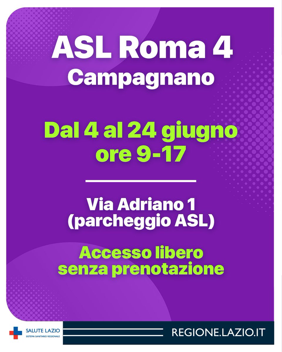 Salute Lazio (@salutelazio) on Twitter photo ❤ È sempre il mese della prevenzione oncologica!
🚐 Scopri gli appuntamenti di giugno con i camper dedicati ai programmi di screening e con la Carovana della Prevenzione, iniziativa realizzata in collaborazione con <a href="/komenitalia/">Komen Italia</a>.
Info salutelazio.it/programmi-di-s… ❤ È sempre il mese della prevenzione oncologica!
🚐 Scopri gli appuntamenti di giugno con i camper dedicati ai programmi di screening e con la Carovana della Prevenzione, iniziativa realizzata in collaborazione con <a href="/komenitalia/">Komen Italia</a>.
Info salutelazio.it/programmi-di-s…