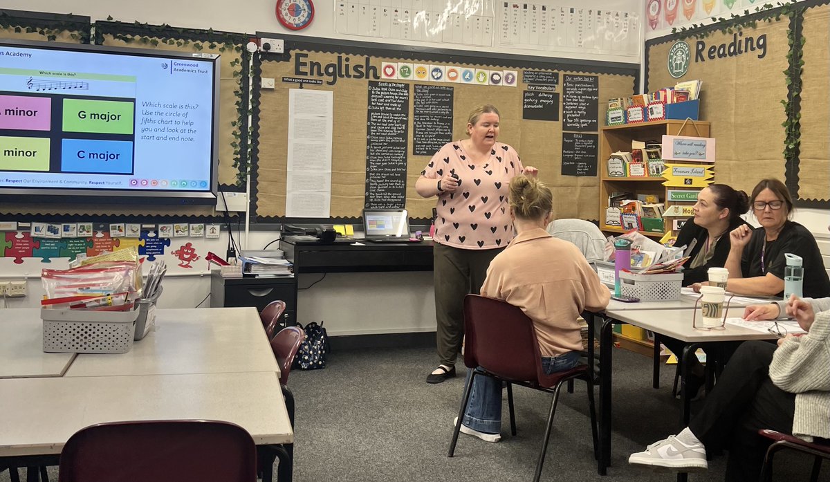 HazelLeysAcad's tweet image. Great start to term 6. CPD for staff learning how we can best support the teaching and learning of music and SEND across the school.  Thank you Mrs Morgan and Mrs Blackwood from Rowan Gate rowangateprimary.co.uk  #CPD #qualityfirstteaching @GreenwoodAcad #WeAreGat