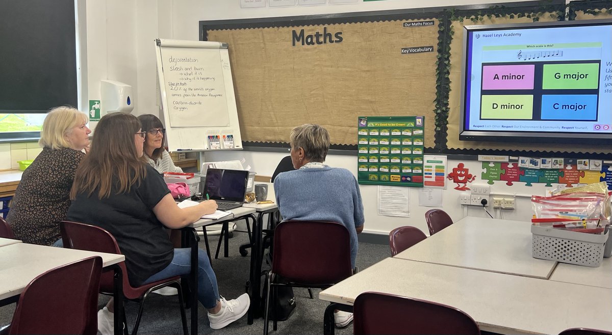 HazelLeysAcad's tweet image. Great start to term 6. CPD for staff learning how we can best support the teaching and learning of music and SEND across the school.  Thank you Mrs Morgan and Mrs Blackwood from Rowan Gate rowangateprimary.co.uk  #CPD #qualityfirstteaching @GreenwoodAcad #WeAreGat