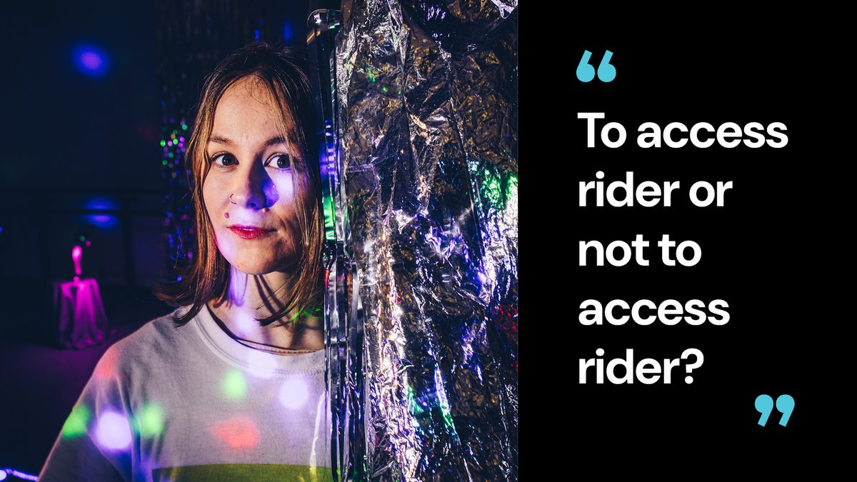 UNLIMITED (@weareunltd) on Twitter photo 🤔 ‘To access rider or not to access rider?’
<a href="/abswatson/">dr. Aby Watson</a>, a neurodivergent artist based in Glasgow shares her insights on our blog today.
From issues with access riders to her unique approach (including a snippet from her own dance performance rider).
🔗 bit.ly/4eaUXab 🤔 ‘To access rider or not to access rider?’
<a href="/abswatson/">dr. Aby Watson</a>, a neurodivergent artist based in Glasgow shares her insights on our blog today.
From issues with access riders to her unique approach (including a snippet from her own dance performance rider).
🔗 bit.ly/4eaUXab