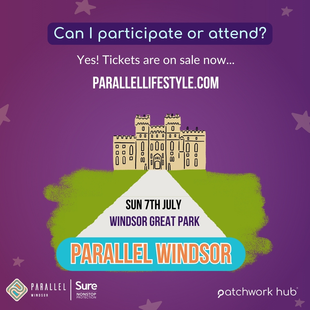 Patchworkhub's tweet photo. Just over a month now until the one and only #ParallelWindsor2024!

Secure your place for this fully accessible and inclusive celebration by Sunday 30th June: https://t.co/4OFI4p5Ldp

#FestivalofInclusivity #NoLimitsLiving #StartTogetherFinishWhenever 

@ParallelGlobal https://t.co/8jZXIofqlC