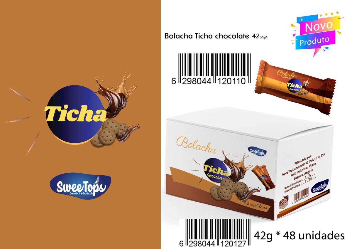 shurinti's tweet photo. Buy African, Consume African and promote African-made products.
New Product | Novo Produto
Bolacha Ticha Chocolate 42g*48 pcs =
INFO@SWEETOPSLDA.COM
#sweetops #angola #Eritrea #salespromotion https://t.co/D1AHbk9OzP