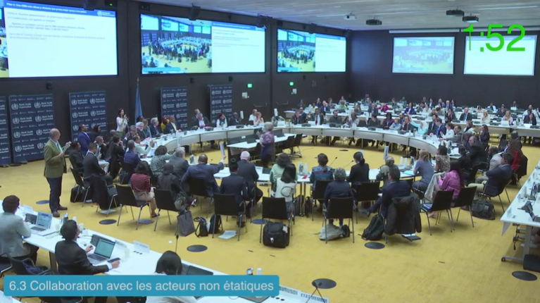 HealthPolicyW's tweet photo. #EB155 members decide to hold a #secret ballot on whether to let @WHO recognize the Center for @ReproRights by a count of 17- ayes, 14-nays, [below] & 3 abstaining. Qatar calls for separate votes on a) admitting the Center for @ReproRights and b) Rare Diseases International, whose recognition by WHO has been tangled in the fray. That, too, will be by secret ballot @WHO legal says.  #FENSA, #EB155