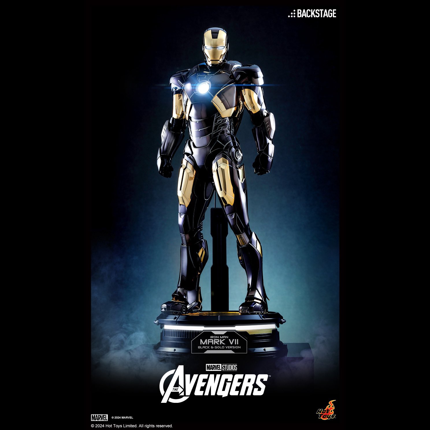 ホットトイズ　アイアンマン　マーク7 ブラック&ゴールド 黒と金のアイアンマン・マーク7が輝いている ─ 合金、光沢