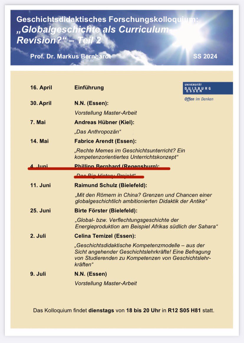 Wegen des #Klimawandels fällt das #Forschungskolloquium heute leider aus! #gdFoKo