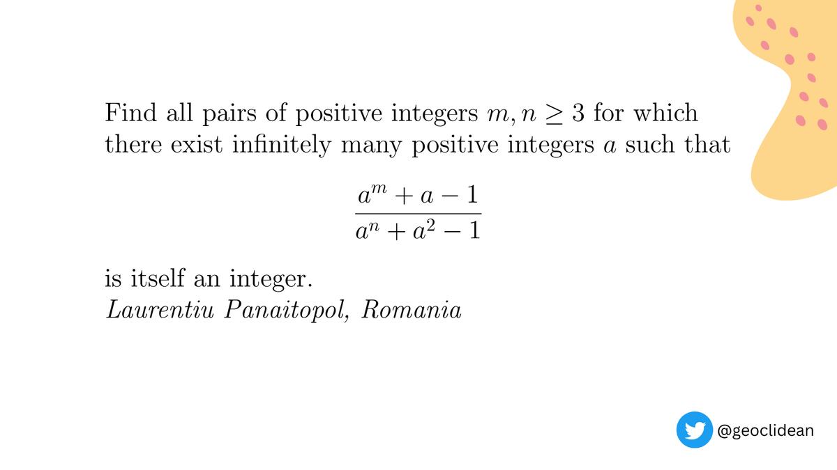 geoclidean's tweet photo. IMO ShortList 2002, number theory problem 6
#Algebra #Polynomial #PolynomialDivision #LaurentiuPanaitopol #IMO #IMO2002 #IMOShortlist https://t.co/rwCibSUsRF