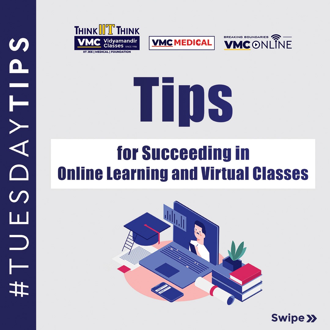 VmcLearning's tweet image. Mastering the art of #onlinelearning with these #keytips! Set up your dedicated study space, stick to a consistent schedule, engage actively in #virtualclasses, stay organized with digital tools, and don&apos;t forget to prioritize self-care. 
#VMC #VidyamandirClasses #TuesdayTips