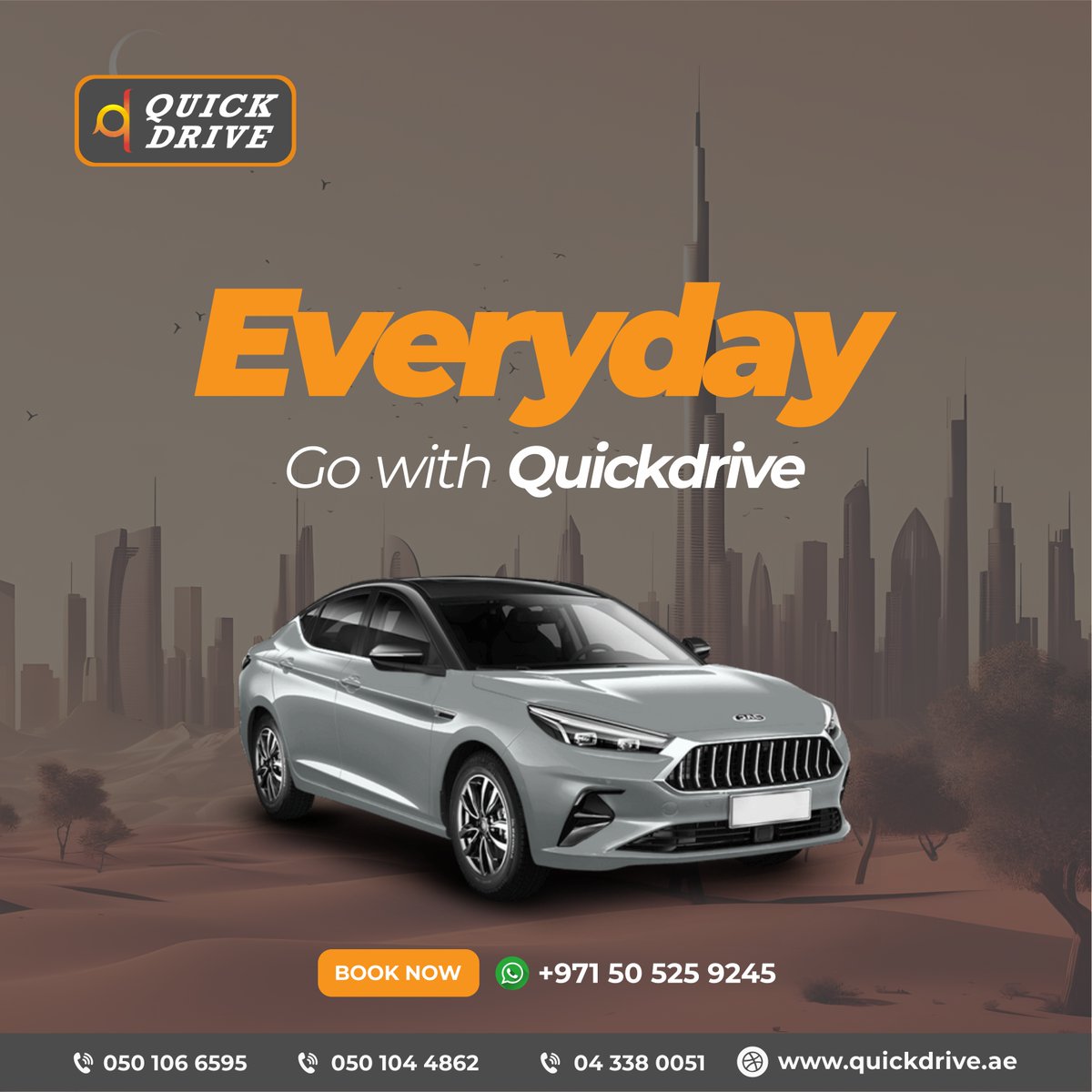AQuickdrive's tweet image. Make your daily commute hassle-free with Quick Drive Rent a Car – convenient, reliable, and affordable transportation solution.

Call or WhatsApp
+971501066595

Visit: quickdrive.ae

#QuickDrive #CarRental #Convenience #EasyCommute #TravelWithEase