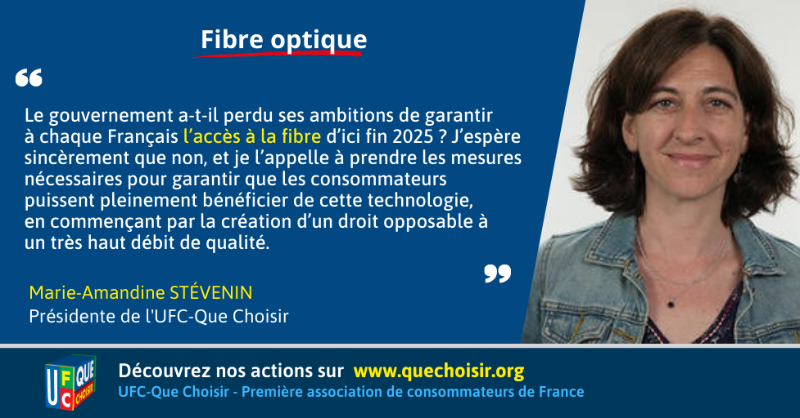UFCquechoisir's tweet photo. #PlanFranceTrèsHautDébit : pour Marie-Amandine Stévenin, le gouvernement doit prendre des mesures pour garantir l'accès à la #FibreOptique à tous !
#PFTHD #TrèsHautDébit