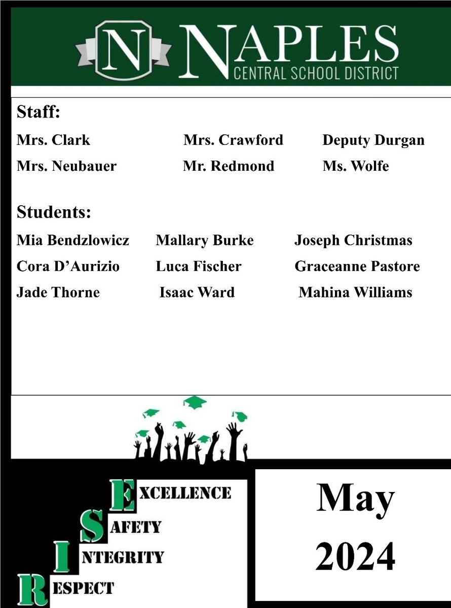 Congratulations to our RISE Award Recipients for May! #naplescsd