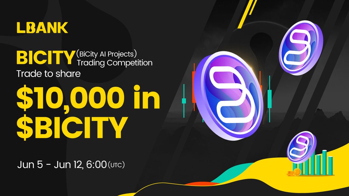 LBank_Exchange's tweet photo. 🔥To give back to our global communities, #LBank will launch $BICITY (BiCity AI Projects) trading competitions to give away $10,000 in $BICITY (23,000 BICITY)! @bicitycom

⏰June 5th - June 12th 06:00 (UTC)

👉Trade: https://t.co/GiR3zHvSGo

📷Details: https://t.co/PwxiPrauBf https://t.co/DbFafU5kdc