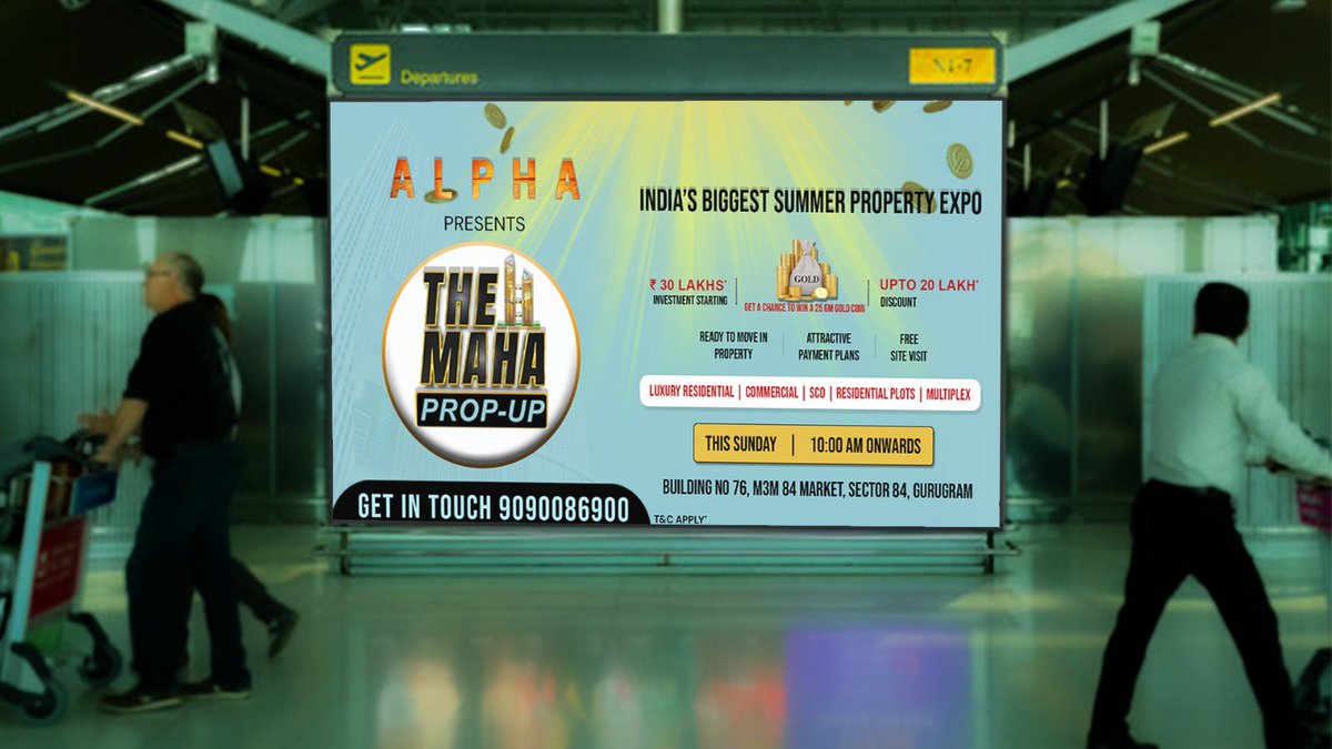 alphaedgeinfra's tweet photo. Don't miss this incredible  Maha Prop-Up: India's Biggest  Property Show! where you will get exposure to the best practices of the business.
Get exclusive discounts upto 20 Lakhs
Date: This Sunday 
Time: 10 AM Onwards
Location: Building No 76, M3M 84 Market, Sector 84 Gurgaon https://t.co/H7HOO48EC3