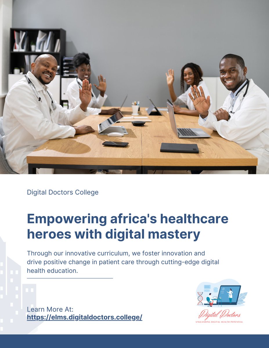 DocsExplainFM's tweet photo. Tired of the status quo? Want to revolutionize patient care in Africa?
Visit our website today to unlock your potential! β‘οΈ https://t.co/oEN5PdOlEa
#DigitalDoctorsCollege #Empowerment #Telemedicine https://t.co/W4tD3qI3KO