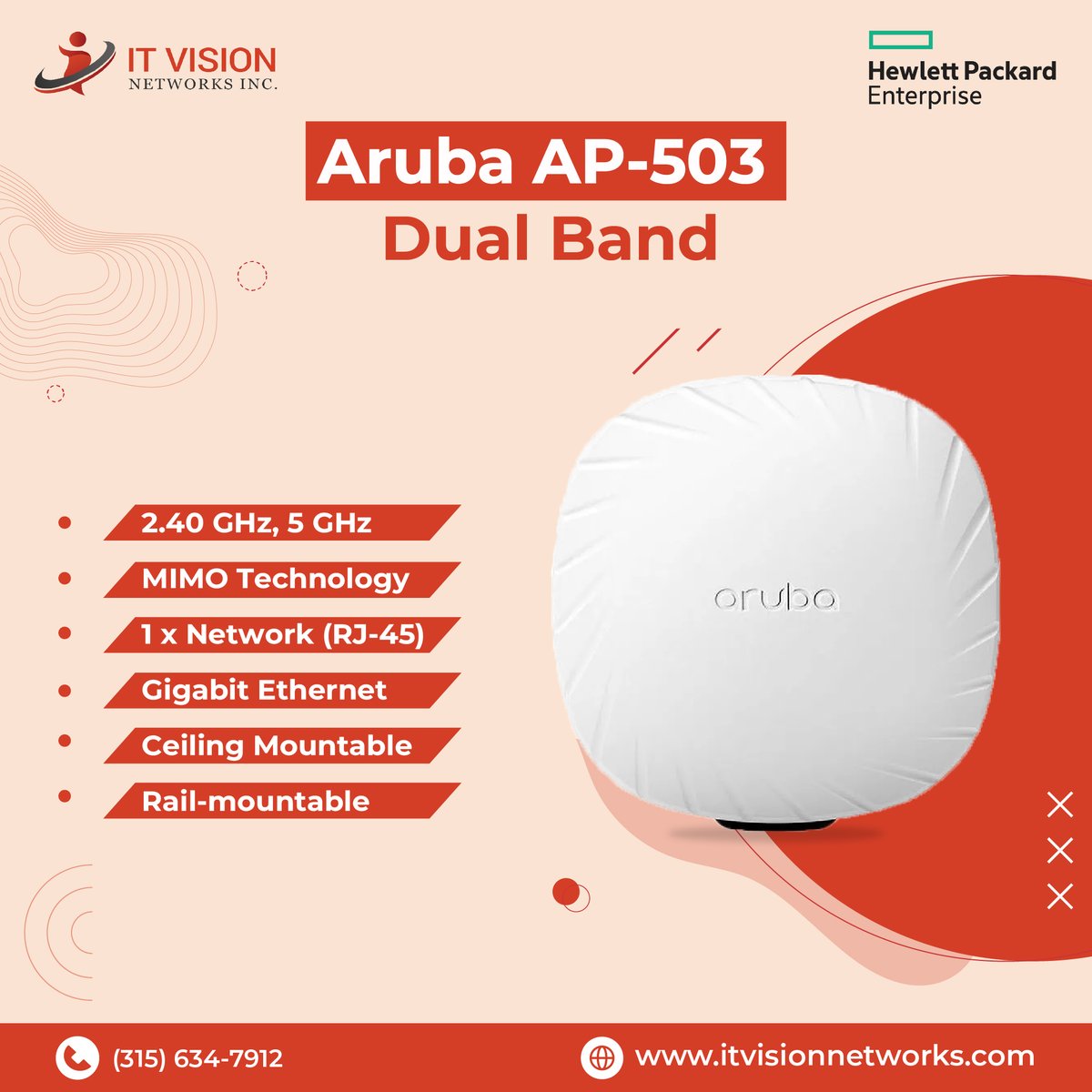 itvisionnetwork's tweet photo. The time has come to say goodbye to slow speeds. Our main hero, the Aruba AP503, delivers fast streaming and downloading and keeps you more innovative because it adapts to your needs and simplifies your management. Order now!

Visit us: https://t.co/9icQCOqXz1
SKU: R8M99A https://t.co/ov8CoAkmBB
