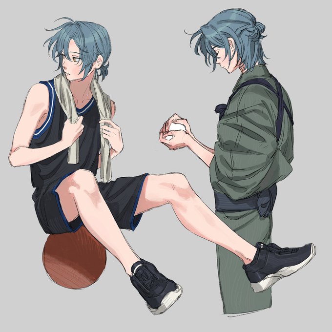 「blue hair shorts」 illustration images(Latest)