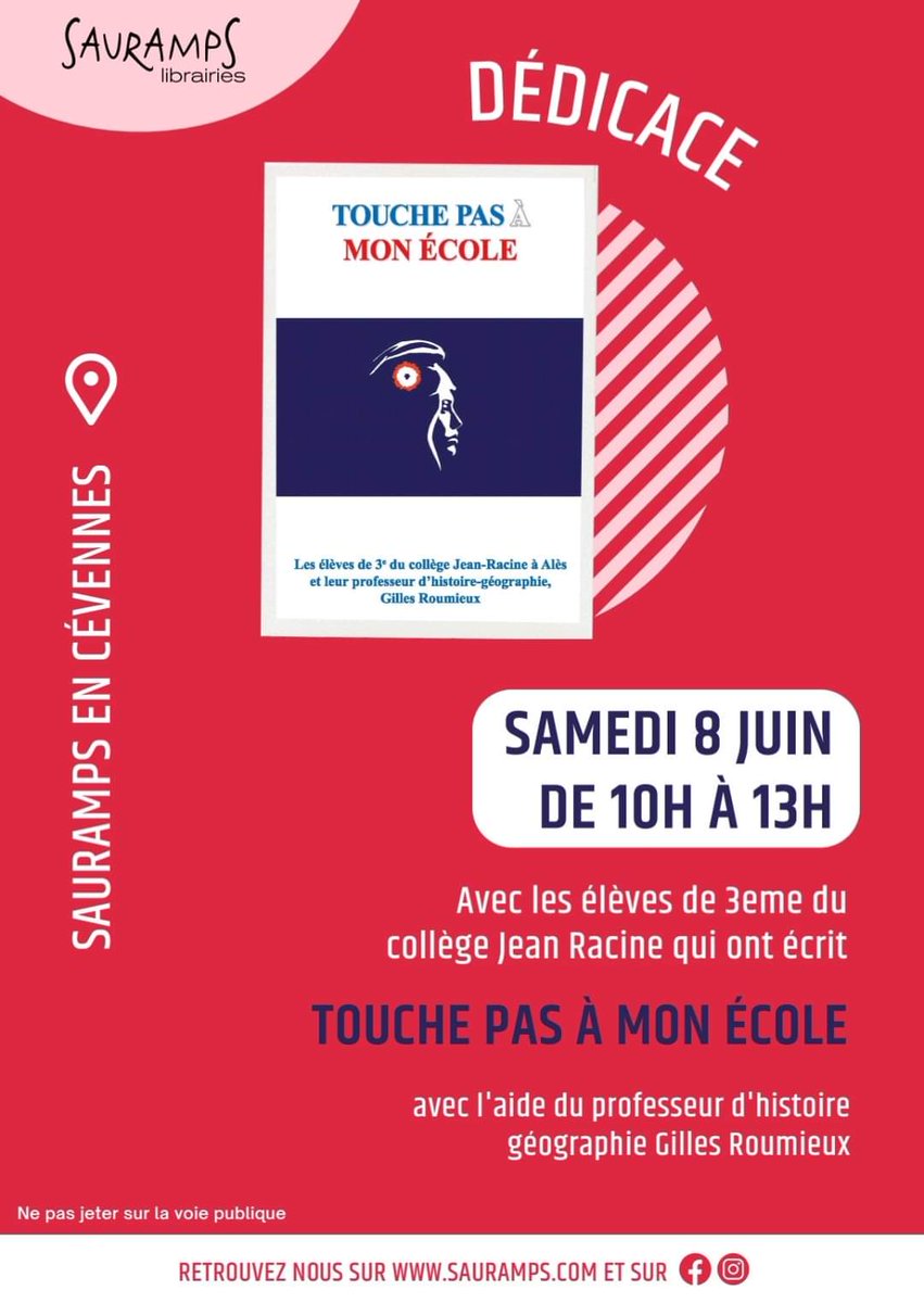 G_Roumieux's tweet photo. Les élèves du collège Racine d'Alès dédicacent la brochure "Touche pas à mon école".
Venez nombreux samedi. Ce sera un plaisir de vous rencontrer et d'échanger sur ce projet. https://t.co/P3nu02RPqF