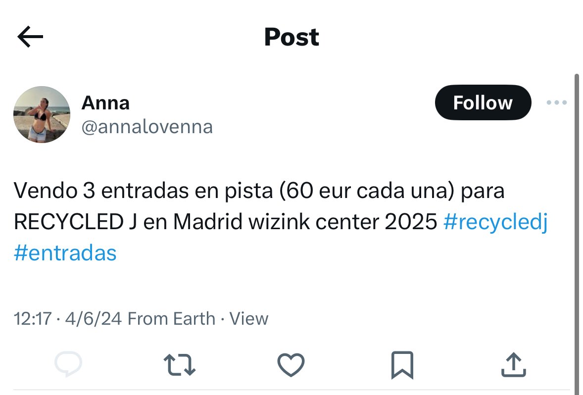 palowenopalomal's tweet photo. Hay que tener la cara bien dura para vender las entradas nada más salir en la web oficial por 20€ más de las originales cuando mucha gente en el minuto uno se ha encontrado con todo vendido. @Recycled_J https://t.co/mR4rQBAIGY
