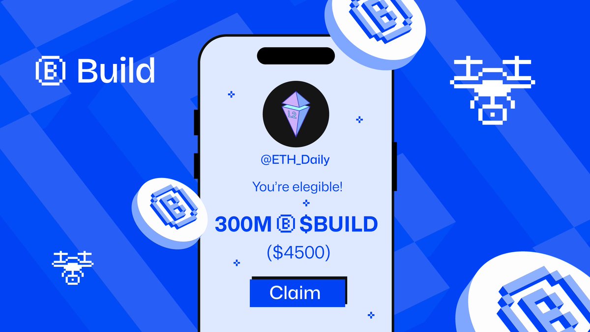 ETH_Daily's tweet photo. 🚨 $BUILD Airdrops Confirmed! End of June🪂
15% $BUILD Allocation is for community
Earn & Refer points turn into $BUILD & $WARP tokens👇
1/ Register Warpcast Account
https://t.co/DZcl3AYMCT
2/ Get Your Talent Passport
https://t.co/nWyqIKid3G
3/ Farming Points on #BuildTop - Get your link
https://t.co/R95maZKJ3S
➥ Connect your wallet that used to be registered with Warpcast + Passport Talent
➥ Everyday, we'll have 3 times to nominate & get nominated from other users
➥ Each user can only nominate a user once
➥ Send your link in threads below👇
Stay tuned for the airdrops!