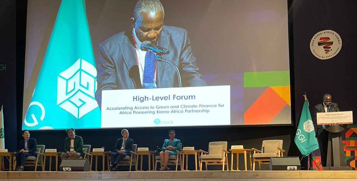 Honored to speak at the High-level Forum on Accelerating Access to #Green and #ClimateFinance for Africa at the Korea-Africa Summit at the #GGGI Side Event . We need to decisively address the issue of #climatefinance at next UN Climate Change Conference (<a href="/COP29_AZ/">COP29 Azerbaijan</a>) as we embark