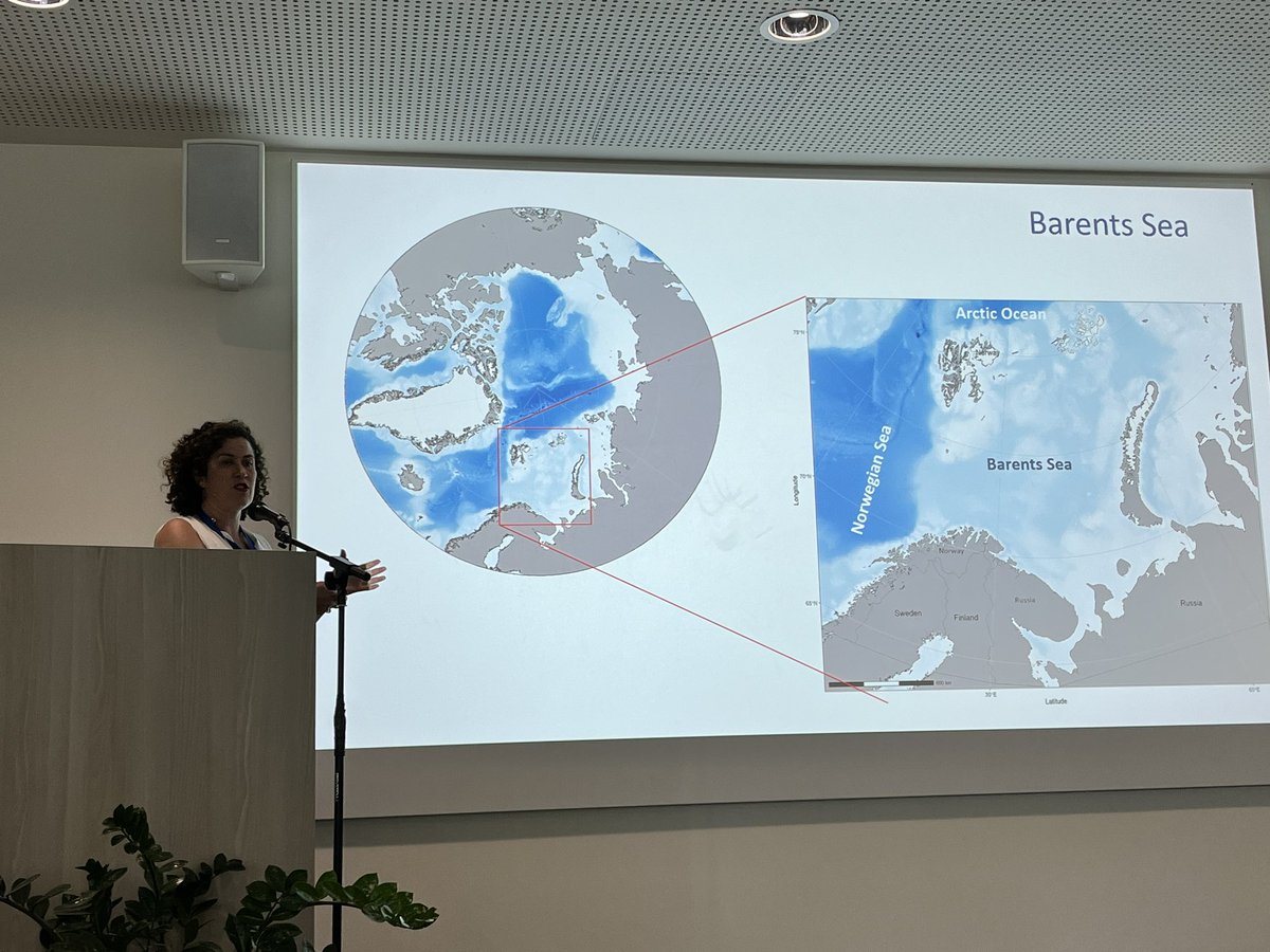 sheilaheymans's tweet photo. Session 4 of #Ecopath40 on climate change, social etc and ensemble modelling starts with a talk by Marcela Nascimento on the Barents Sea https://t.co/CFRLKYW1DF