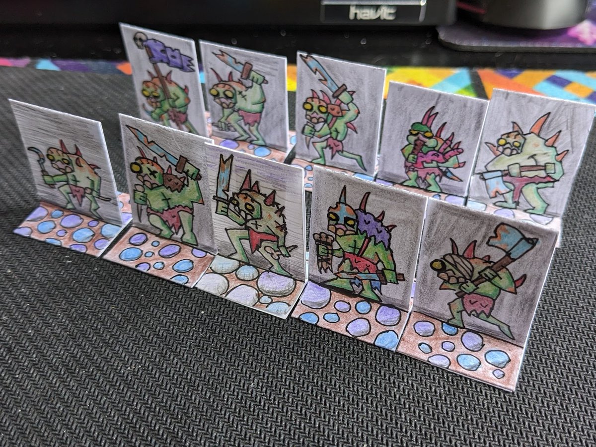 MonsterJail's tweet photo. Made a #poorhammer squad of ghouls as my urge to doodle met my urge to start a Flesh Eater Courts army for Age of Sigmar, each has a 25mm base https://t.co/DX86LjNKoB