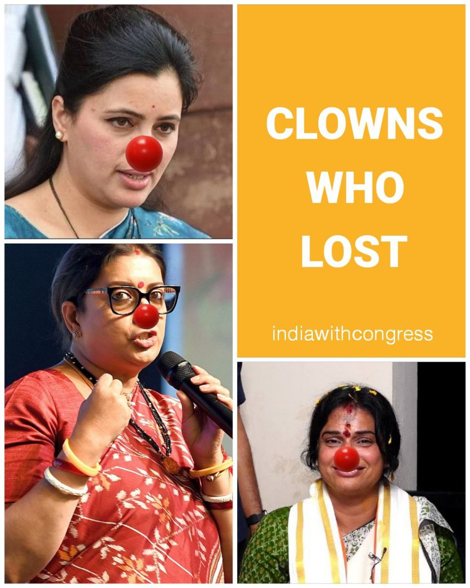 UWCforYouth's tweet photo. Clowns who lost due to their arrogance.
There's still hope
#ElectionResults
#GoodByeModi https://t.co/avaEy3Inb4