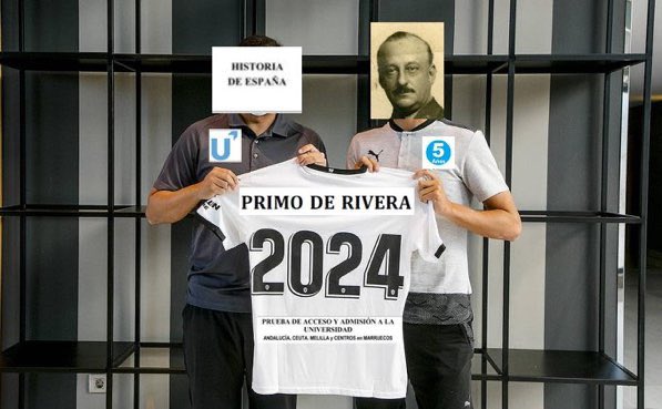 EsPVP10's tweet photo. PRIMO DE RIVERA, la renovación del año #selectividad #pevau https://t.co/QKDZEvMzAz