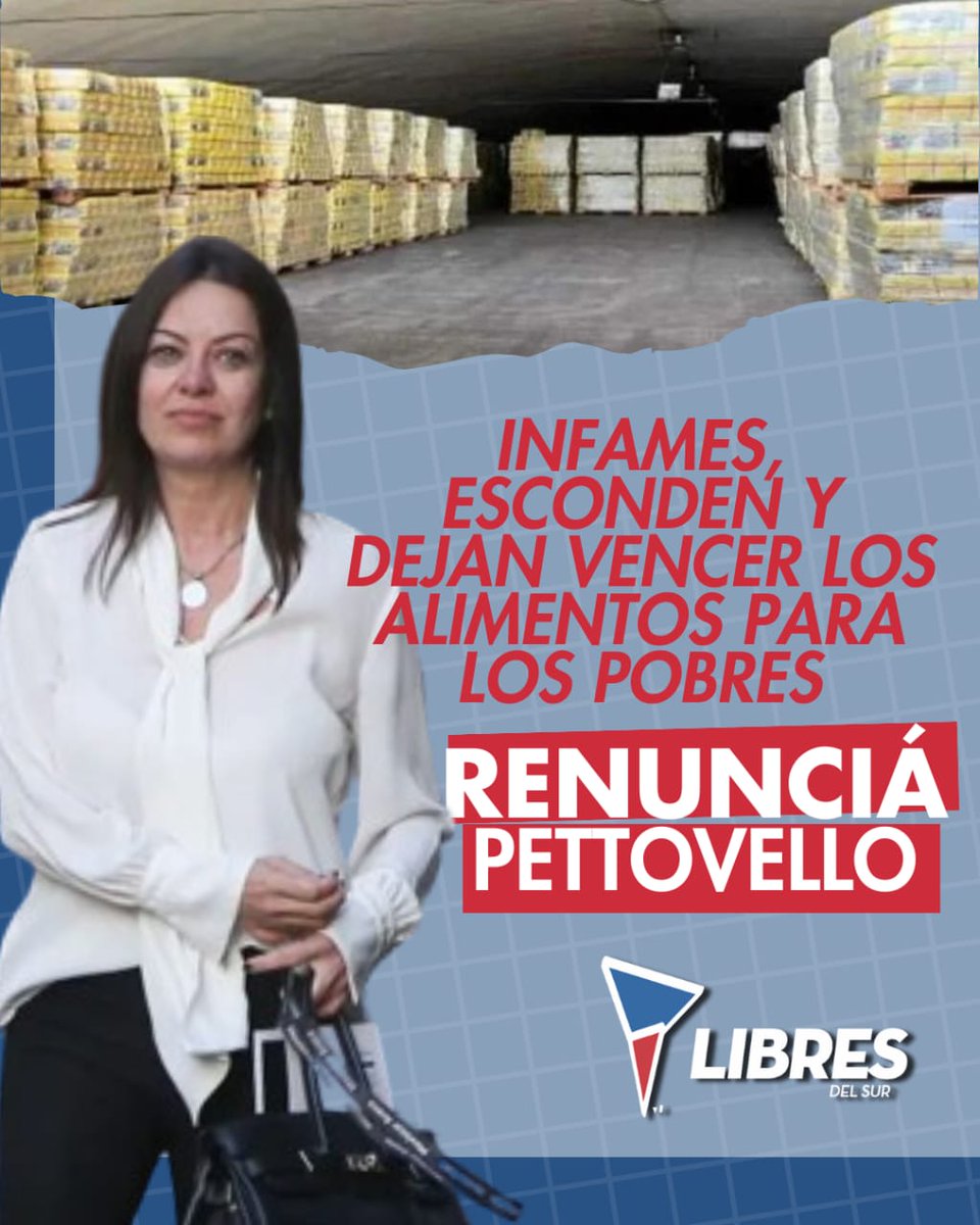 LibresDelSur3F's tweet photo. #RenunciáPettovello

🔵🔴¡Inaceptable! Esconden y dejan vencer los alimentos para los pobres.... https://t.co/ZM9kGhCJdc