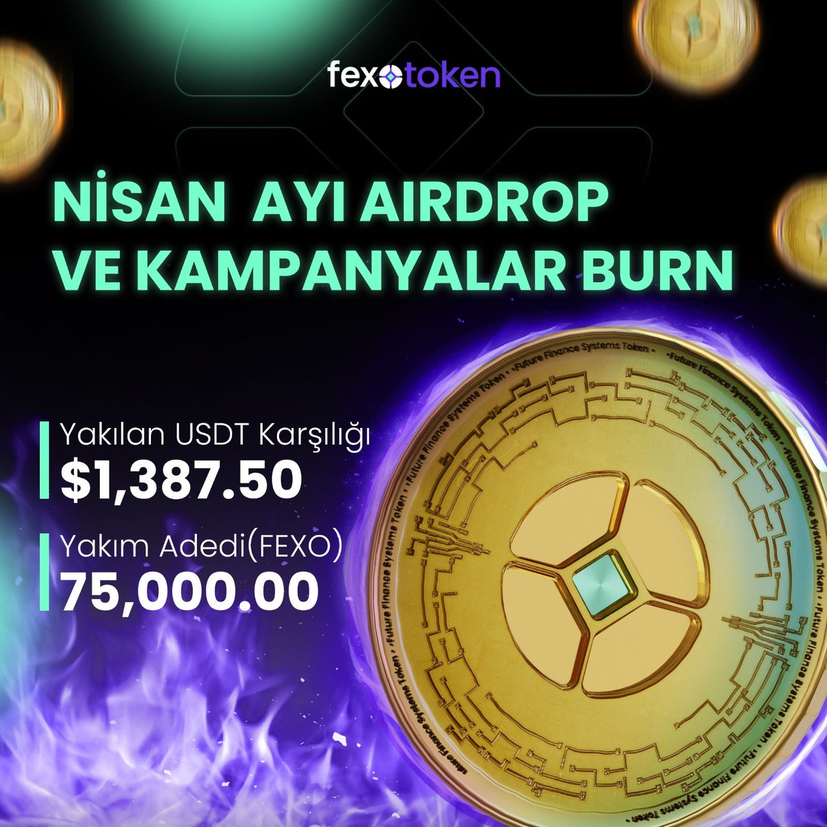 75,000  FEXO yakıldı! 🔥💜 #FexoToken