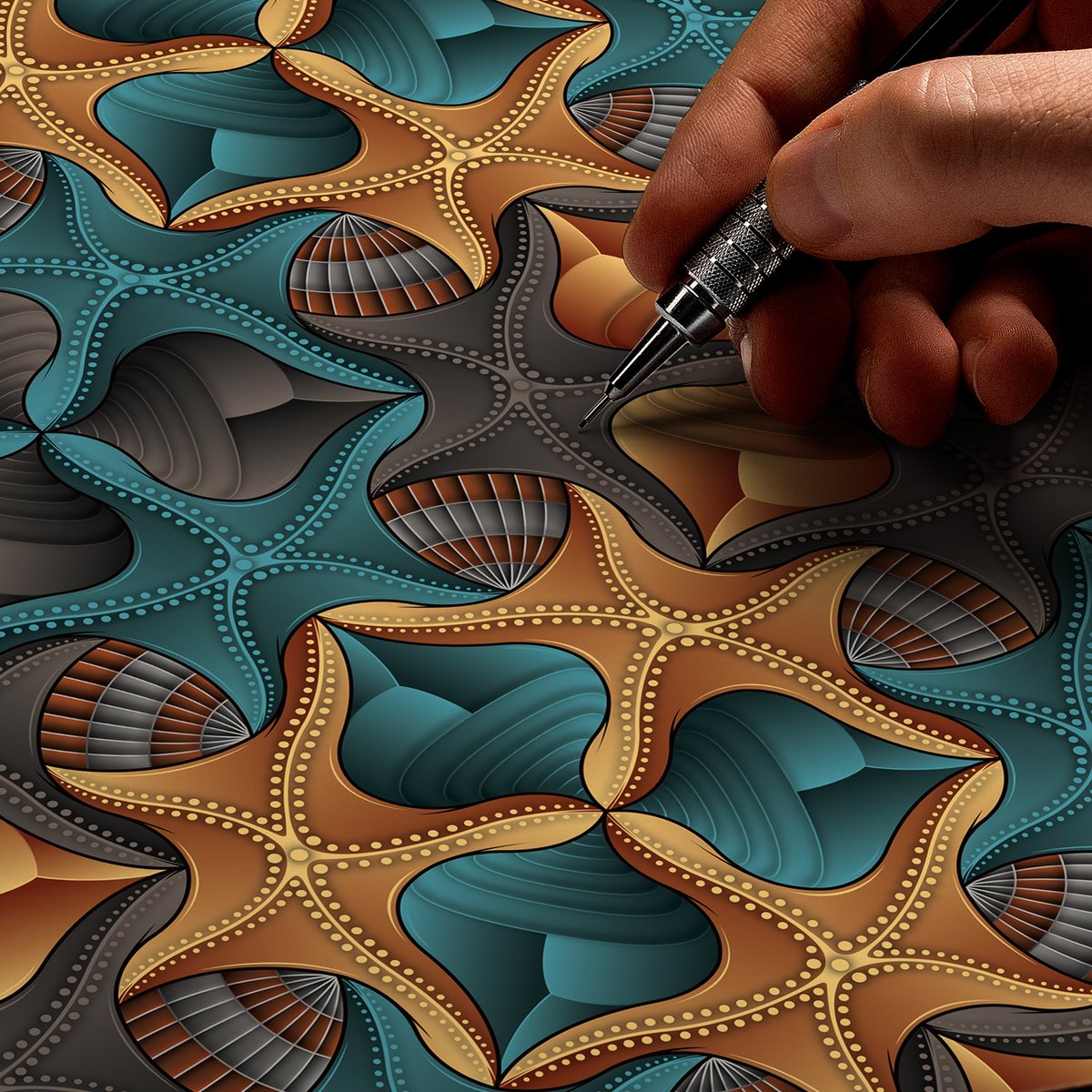 fatpunkstudio's tweet image. Crafting our FPS Starfish &amp;amp; Shells #tessellation. What colours would you choose? DM us about licensing our #artwork or hiring the studio for your project. Discover more via link below.
•
fatpunkstudio.com
•
#printandpattern #patterndesign #Patterns #pattern