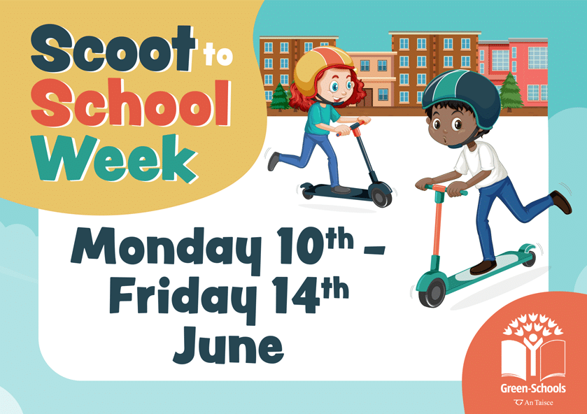 GreenSchoolsIre's tweet photo. #Scoot2SchoolWeek will kick off on June 10th and will run through to June 14th! 🛴
Head over to our website to check out the resources, posters, social media graphics and ideas for scooter related activities: https://t.co/BWKAcZzCJu.
Have a great scooting week! 🙌
@TFIupdates https://t.co/BHp4Y3VD71