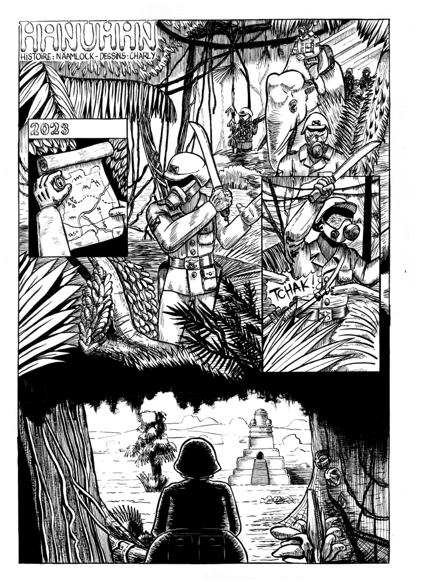 Innercut's tweet image. J'ai commencé une nouvelle histoire nommée "Hanuman" (6 pages)  toujours avec Näamlock pour le scénario ! Normalement celle-ci devrait suivre "L'Antre" (22 pages) dans un recueil qui sortira cette année.
#Naamlock #Hanuman #Antre #reccueil #autoedition #bandedessinee #comics