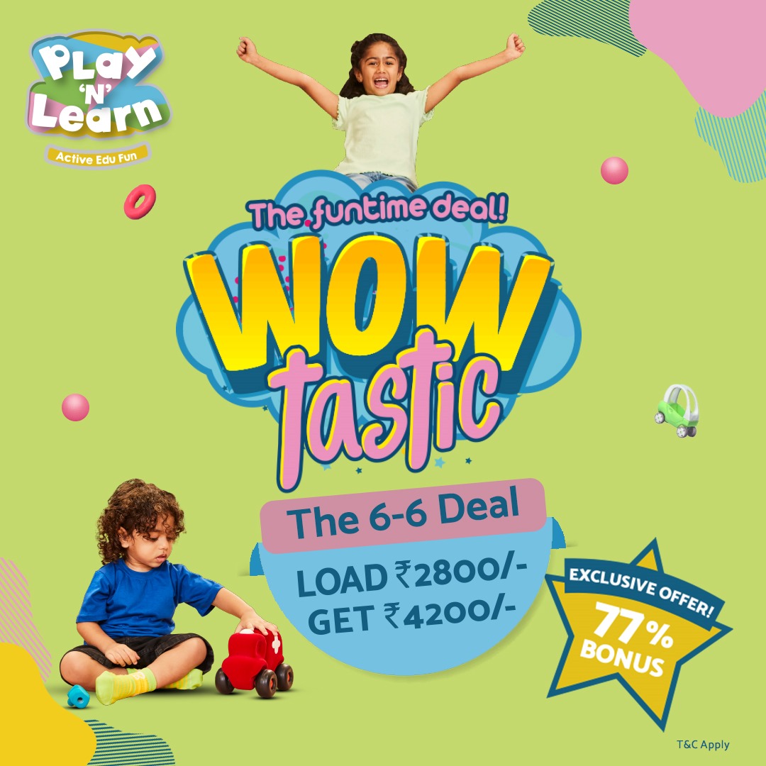 TheGVKone's tweet image. ⏰ Hurry, It’s Playtime!

Play More, Discover More with the 06-06 Deal!  Valid only on 6th June @playnlearn_ind, #GVKOne.

Socks Mandatory for all to enter Play Area
For more information WhatsApp on +919136320024
TCA

#Kids #Indoorplayarea #PlaymoreDiscovermore #PlayNLearn