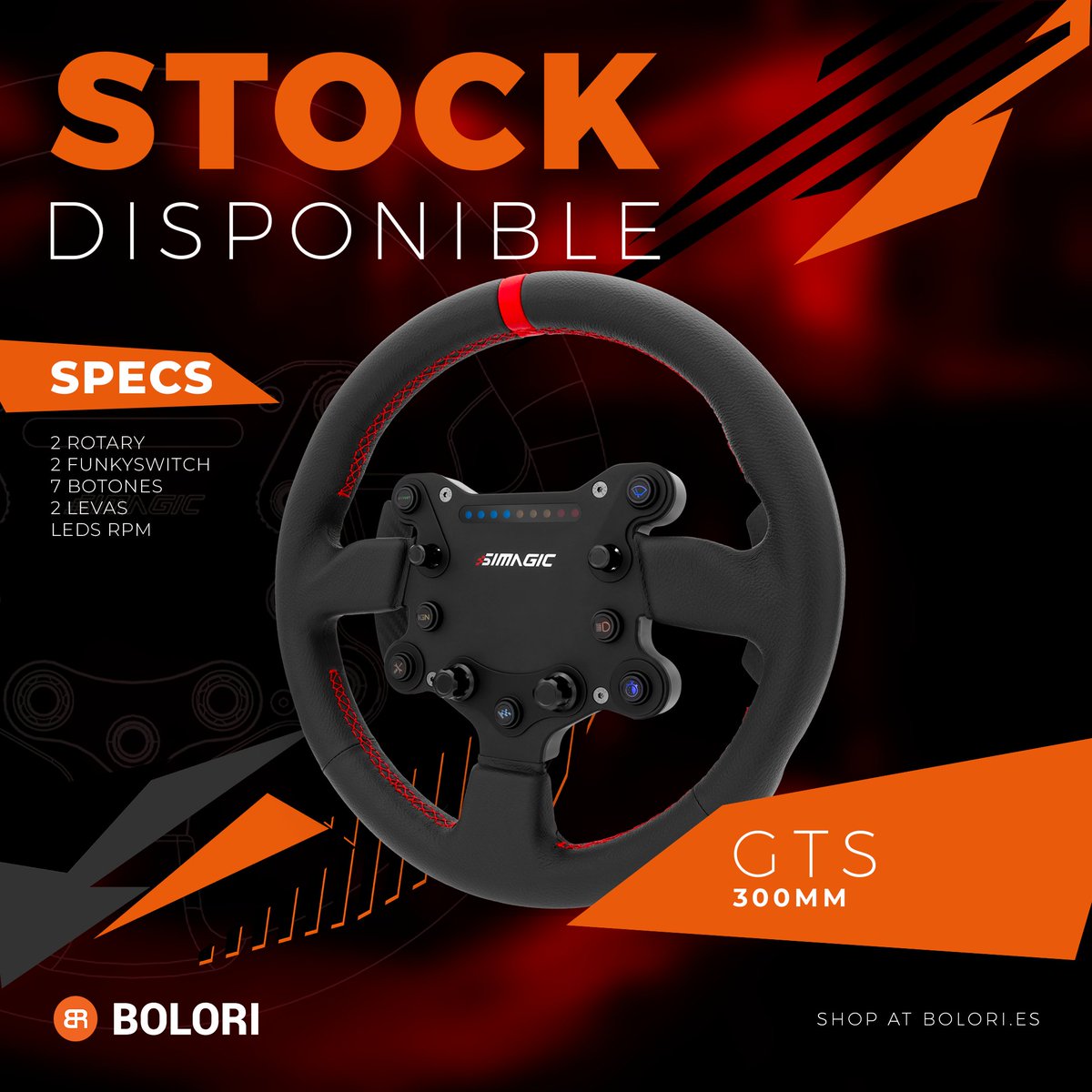 bolori's tweet photo. 🚨STOCK "¡Experimenta el control definitivo en Drift y Rally con nuestro volante de 300 mm" ¡Hazte con el tuyo ahora! #Drift #Rally #gts #simagic #bolori
Disponible en versión Piel Vuelta y Cuero 🏁 https://t.co/Dr5qo7Vdut