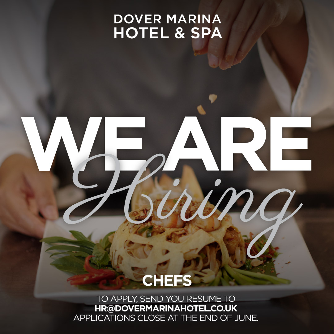 We are #hiring! Join the #DoverMarina Hotel & Spa team as a Chef. Applications close at the end of June.

To apply, please send your resume to: hr@dovermarinahotel.co.uk

#KentJobs #DoverJobs #Dover