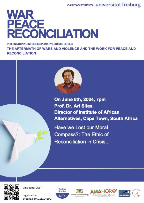 maruhukiro's tweet photo. Welcome to our Lecture on 06.06.2024 with Prof. Dr. Ari Sitas from Cape Town, South Africa @BwBurundi @iwacuinfo @GirubuntuPeace1 @UniFreiburg https://t.co/4nEZjyFtwc