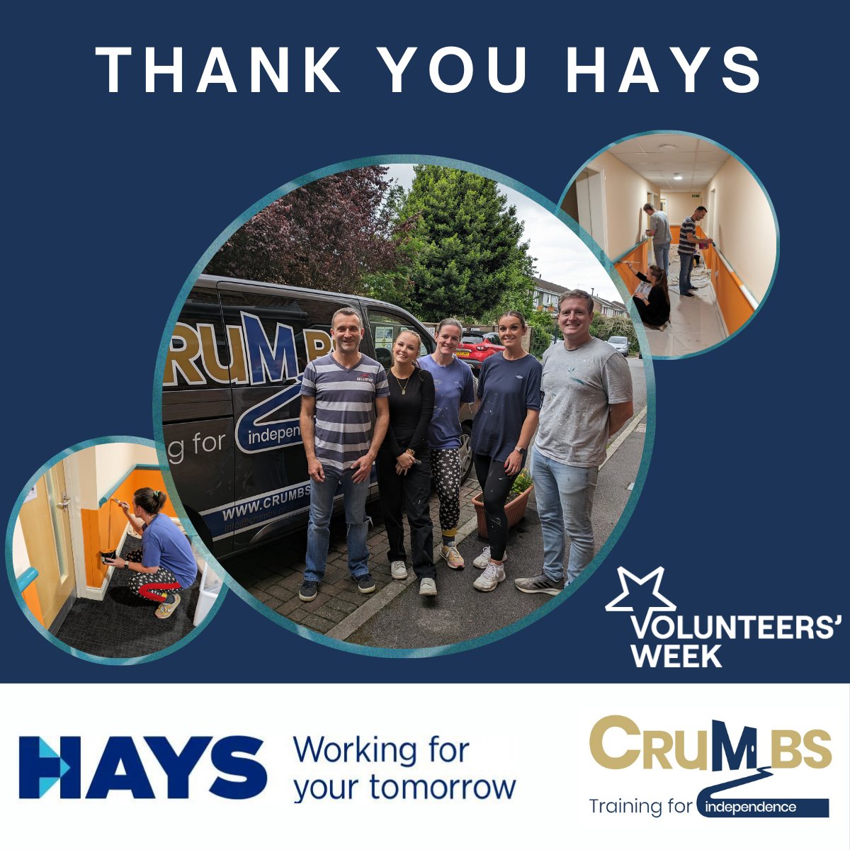 We've been connected with <a href="/HaysNews/">Hays UK</a> through <a href="/nbrly/">neighbourly.com</a> platform where businesses help local good causes. A <a href="/HaysNews/">Hays UK</a> team volunteered at our training centre on our redecoration project. Thank you <a href="/HaysNews/">Hays UK</a> for supporting us and making a difference to our charity #volunteerweek2024