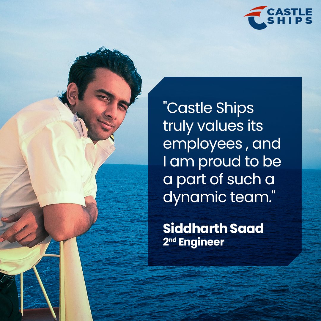 CastleShips's tweet photo. "Working with Castle Ships since 2022 has been an enriching journey, culminating in my recent promotion to Second Engineer. The company's commitment to excellence, coupled with its supportive work environment, has allowed me to thrive and grow professionally.​" 

#CastleShips https://t.co/gT0OggPIO8