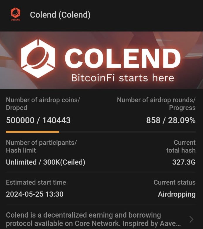 ❤️ &amp; 🔁 if you're claiming free Colend Tokens #Airdrop on Satoshi App!