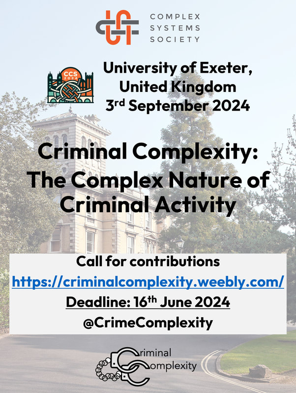 Rafael Prieto-Curiel (@rafaelprietoc) on Twitter photo If you are interested in violence and complexity, you can present your research at <a href="/CrimeComplexity/">Criminal Complexity Satellite at NetSci and CCS</a>, a satellite event at <a href="/ConfCompSys/">Conference on Complex Systems</a>.
Deadline: June 16
Details: criminalcomplexity.weebly.com/call-for-submiโฆ
๐๐๐จ๐๐ If you are interested in violence and complexity, you can present your research at <a href="/CrimeComplexity/">Criminal Complexity Satellite at NetSci and CCS</a>, a satellite event at <a href="/ConfCompSys/">Conference on Complex Systems</a>.
Deadline: June 16
Details: criminalcomplexity.weebly.com/call-for-submiโฆ
๐๐๐จ๐๐
