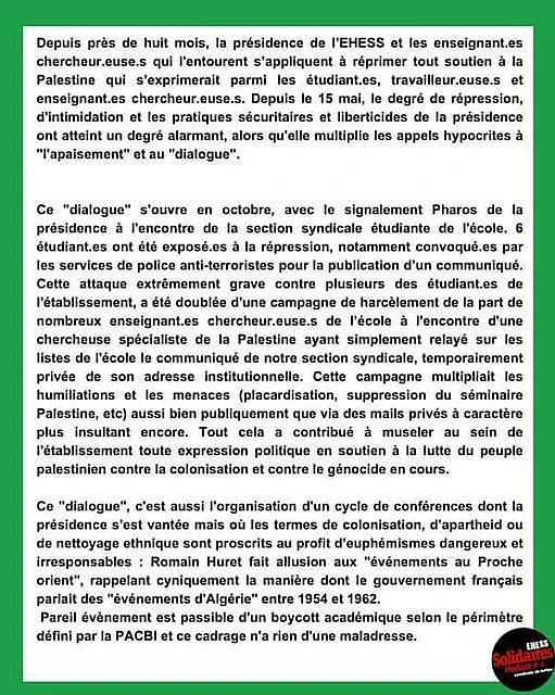 Solidaires etudiant.e.s EHESS tweet media