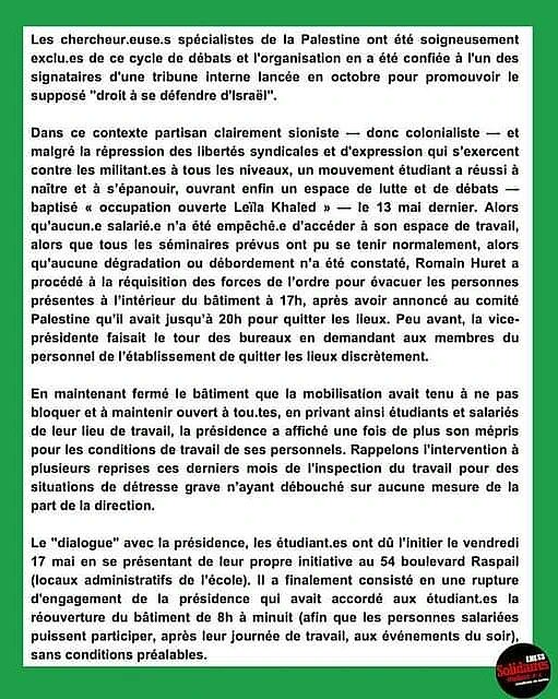 Solidaires etudiant.e.s EHESS tweet media