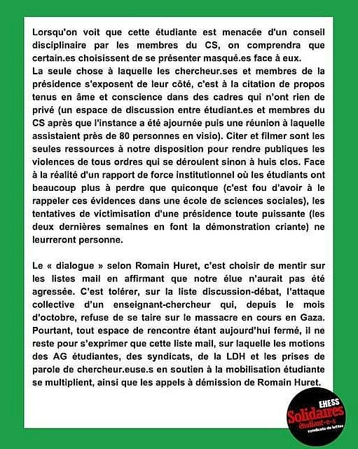 Solidaires etudiant.e.s EHESS tweet media