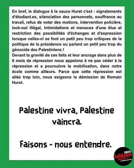 Solidaires etudiant.e.s EHESS tweet media