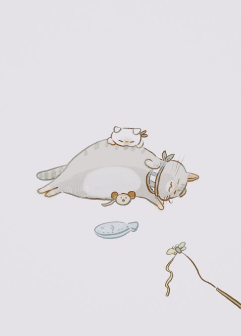 「lying white cat」 illustration images(Latest)