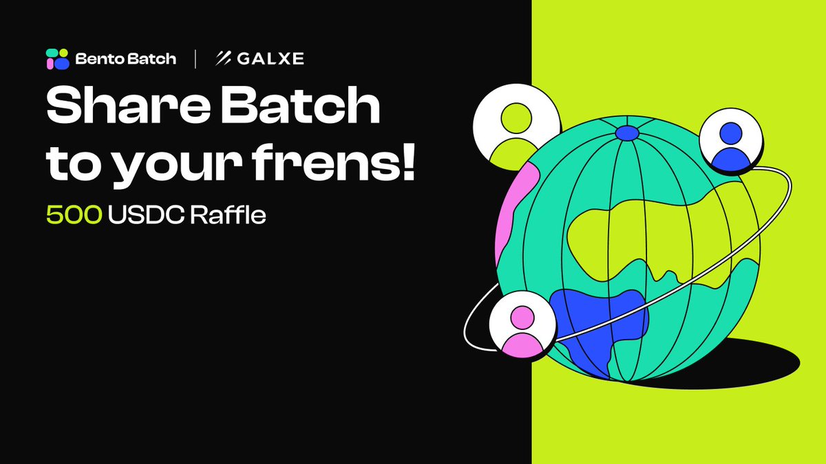 Get ready for our latest Galxe Campaign！🎉

We're offering extra benefits for those who join the fun!🔥

To participate, simply finish our social quest and register on BentoBatch, share the Batch with your friends, and you'll be entered into a raffle!

Don't miss out on this