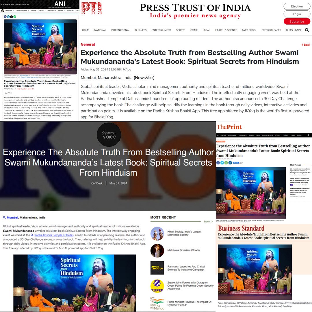 Rupa Publications (@rupa_books) on Twitter photo Swami Mukundananda unveiled his latest book #SpiritualSecretsFromHinduism. The intellectually engaging event was held at the Radha Krishna Temple of Dallas.
<a href="/Sw_Mukundananda/">Swami Mukundananda</a>
<a href="/jkyogactivities/">JKYog (official)</a>
<a href="/jkyogindia/">JKYog India</a>
<a href="/RKT_Dallas/">Radha Krishna Temple of Dallas - Home for Devotion</a>
<a href="/PTI_News/">Press Trust of India</a>
<a href="/ThePrintIndia/">ThePrintIndia</a>
<a href="/ANI/">ANI</a>
<a href="/bsindia/">Business Standard</a> Swami Mukundananda unveiled his latest book #SpiritualSecretsFromHinduism. The intellectually engaging event was held at the Radha Krishna Temple of Dallas.
<a href="/Sw_Mukundananda/">Swami Mukundananda</a>
<a href="/jkyogactivities/">JKYog (official)</a>
<a href="/jkyogindia/">JKYog India</a>
<a href="/RKT_Dallas/">Radha Krishna Temple of Dallas - Home for Devotion</a>
<a href="/PTI_News/">Press Trust of India</a>
<a href="/ThePrintIndia/">ThePrintIndia</a>
<a href="/ANI/">ANI</a>
<a href="/bsindia/">Business Standard</a>