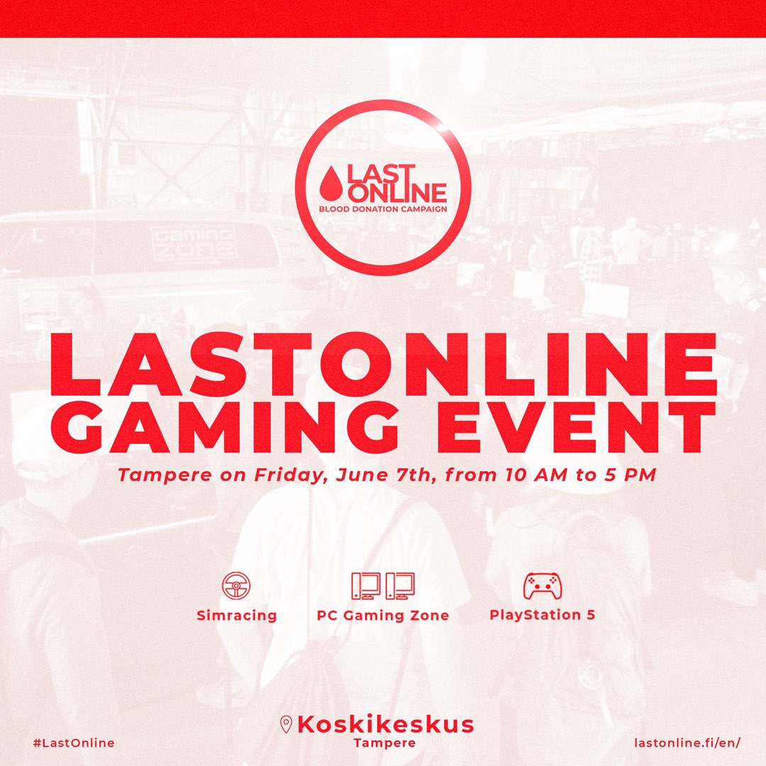 The LastOnline blood donation campaign arrives in Tampere this Friday! We’ll be there too. #lastonline #veripalvelu