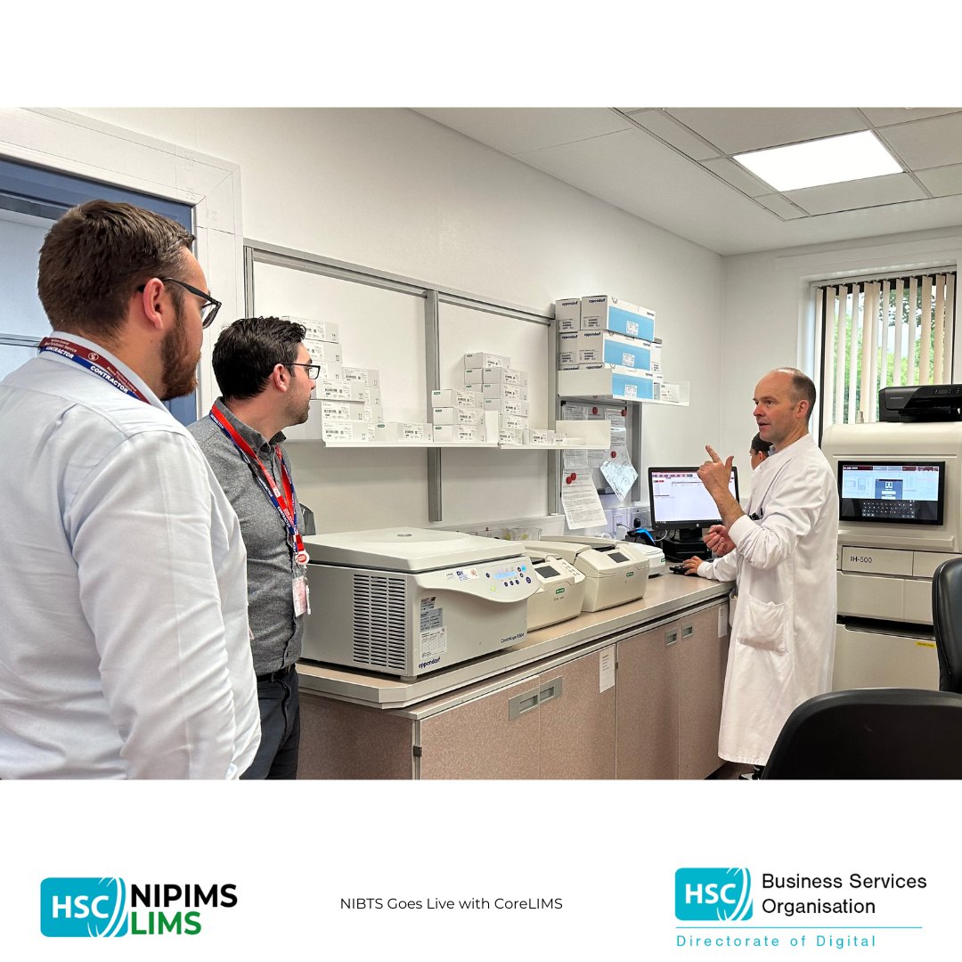 BSO_NI's tweet photo. CoreLIMS Goes Live at NIBTS!
Yesterday welcomed the next phase of the @BSO_NI #CoreLIMS projectโs Go-Live.
Special thanks to supplier #Clinisys for all their support.
#giveblood #healthdpt #transformation #digitalsolutions #bloodtransfusion @mikenesbittni https://t.co/N51sqHRIPR